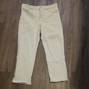 Express Slim Super High-Rise Cream Straight-Leg Jeans Size 14R